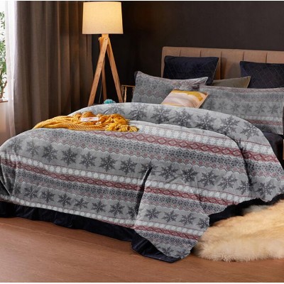 Bed sheet manufacture King Size Bedding Set Coral fleece Duvet Cover Set with Pillowcase